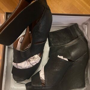 Jeffrey Campbell Black Wedge Sandals